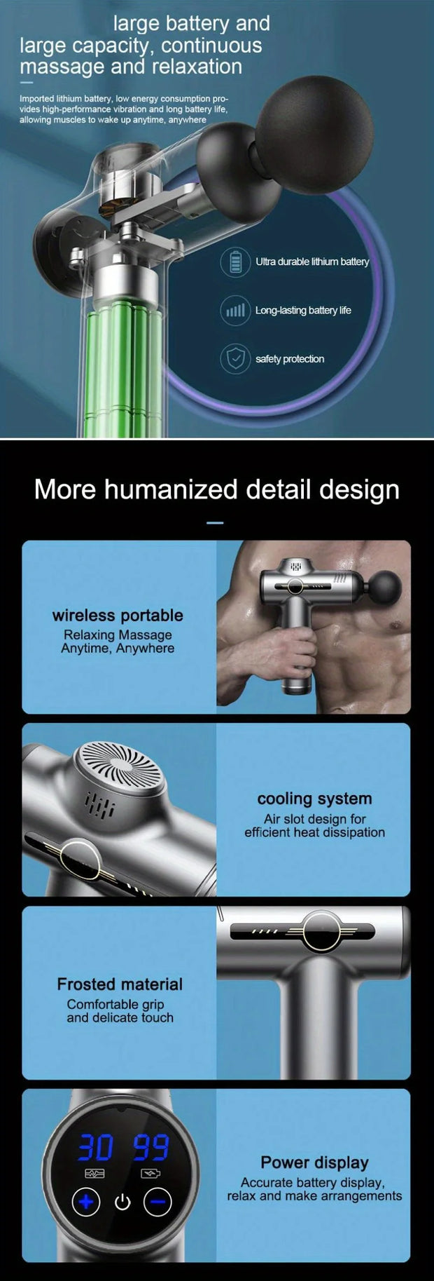 Portable Fascia Gun – Deep Tissue Vibration Massage Tool