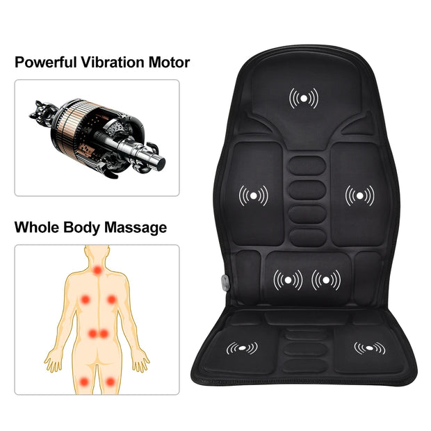 Electric Heating & Vibrating Massager Chair Pad