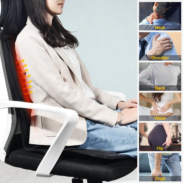 Electric Heating & Vibrating Massager Chair Pad