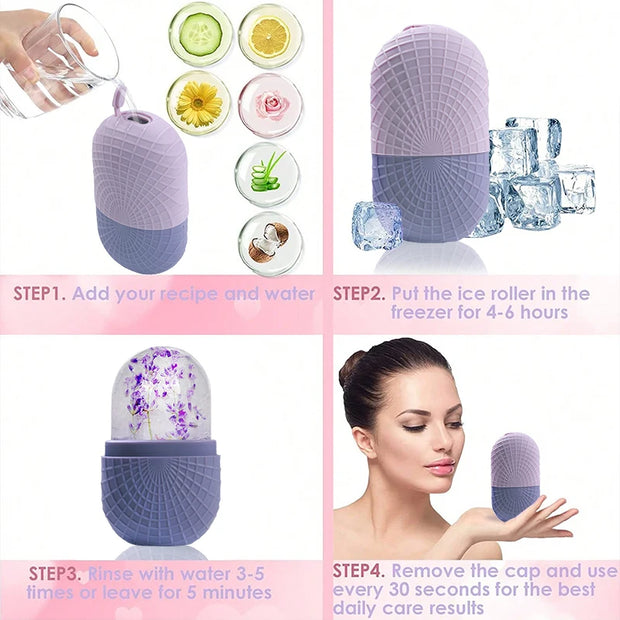 Three-Piece Ice Surface Roller Set – Facial Skincare & Massage Tools