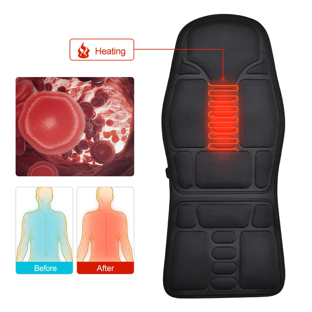 Electric Heating & Vibrating Massager Chair Pad