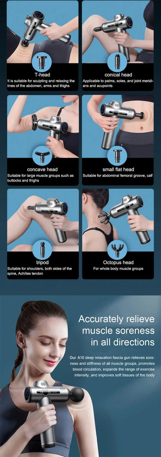 Portable Fascia Gun – Deep Tissue Vibration Massage Tool