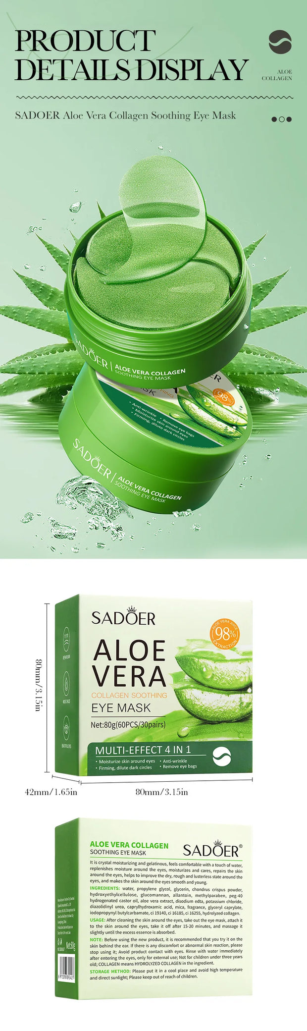 Aloe Vera Collagen Eye Mask – Refresh & Revive Tired Eyes