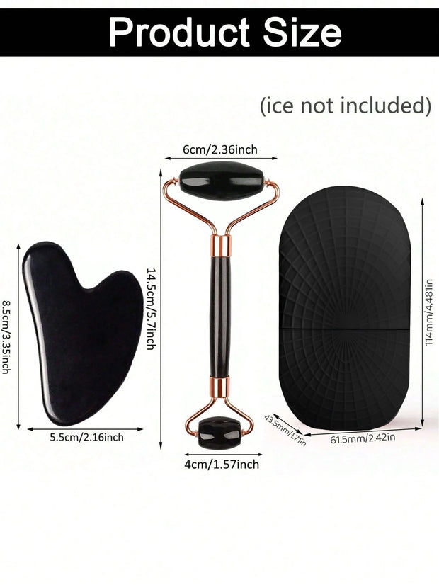 Three-Piece Ice Surface Roller Set – Facial Skincare & Massage Tools
